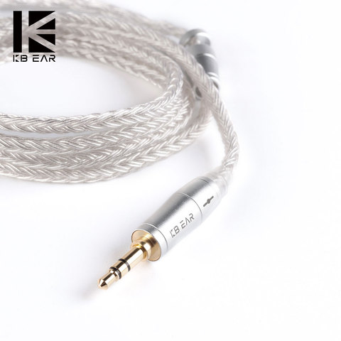 KBEAR 16 core silver cable With 2.5/3.5/4.4 Earphone Cable For C10 ZS10 Blon bl-03 zsx ba5 ► Photo 1/6