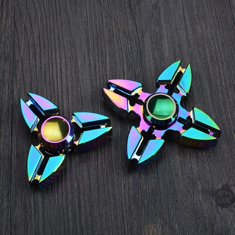 Rainbow Heptagonal Hand Spinner Fidget Zinc Alloy Metal Fidget Spinner  Metal Bearing Edc Finger Spinner Hand Relieves Stress