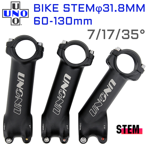 UNO MTB Stem Riser 7 17 35 Degree Ultralight Bike Stem 31.8mm 60-130mm Mountain Power Parts Road Bicycle Stem 17 Aluminum Matte ► Photo 1/6