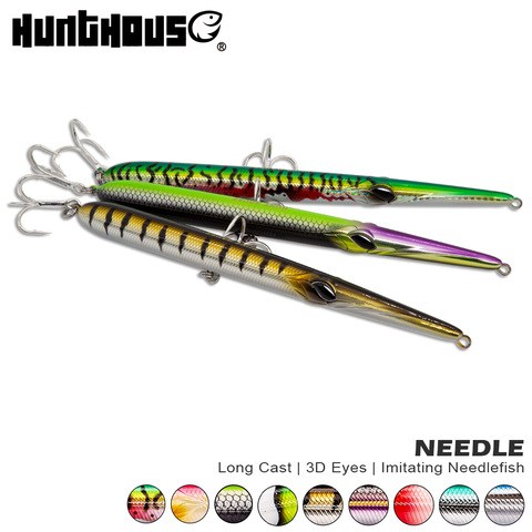 Hunthouse skipping leurre stickbait needle pencil sea fishing lure 205mm 31g floating 36g slow sinking  garfish stylo 210 lw118 ► Photo 1/6