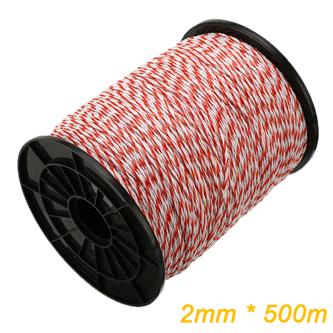 500M Roll Electric Fence Rope Red White Polywire with Steel Poly Rope for Horse Animal Fencing Ultra Low Resistance Wire ► Photo 1/6