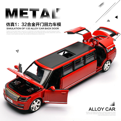 Free Shippin 1:32 LAND ROVER Range rover alloy limousine metal diecast car model pull back flashing musical kids toy vehicles ► Photo 1/5