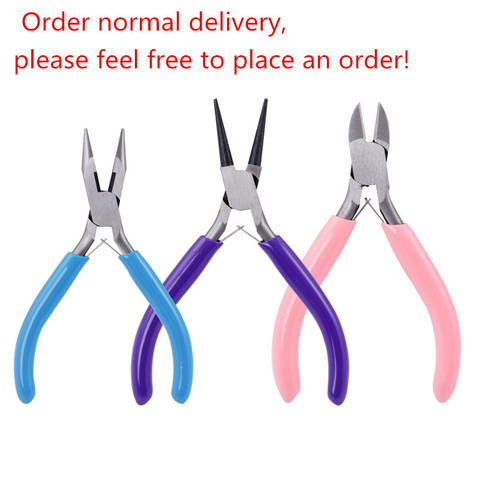 125mm jewelry tools pliers wholesale DIY accessories hardware tools pink vice black round head pointed nose pliers ► Photo 1/6