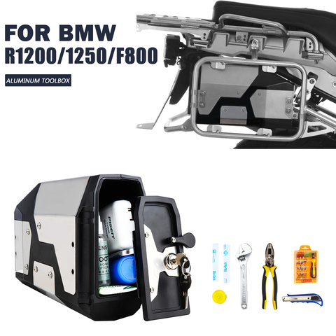 New Arrival! Tool Box For BMW r1250gs r1200gs lc & adv Adventure 2002 2008 2022 for BMW r 1200 gs Left Side Bracket Aluminum box ► Photo 1/6