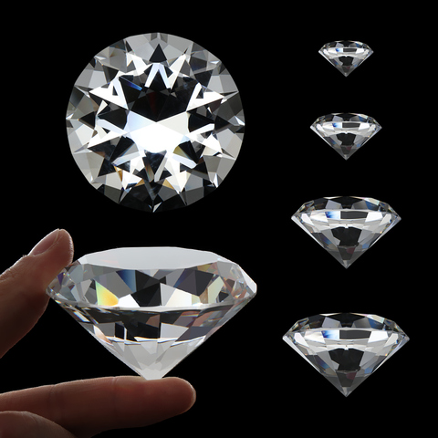 Size W. 20mm-70mm Crystal Diamond Clear Glass Diamond Faceted Cut Raw Gemstone Desktop Ornaments Romantic Gifts Home Decoration ► Photo 1/6