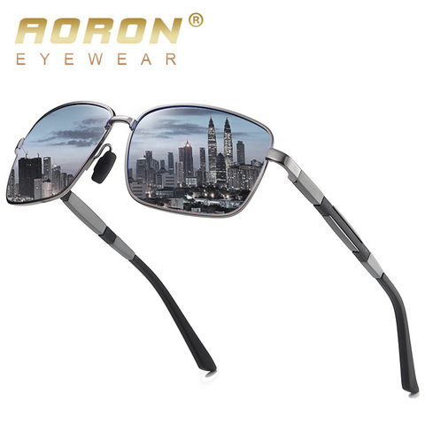 AORON New Men's Metal Polarized Sunglasses Driver Driving Sun Glasses Classic Fashion Square Sunglasses UV400 ► Photo 1/6