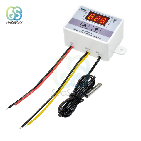 12V 24V 110V 220V XH-W3001 W3001 Digital LED Temperature Controller 10A Thermostat Control Switch Probe ► Photo 1/6