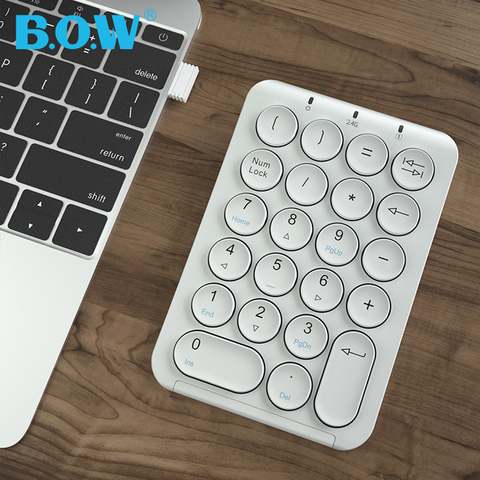 B.O.W Portable Slim Mini Number Pad,22 Keys 2.4Ghz Wireless  USB Numeric Keypad Keyboard for Laptop Desktop PC Notebook ► Photo 1/6