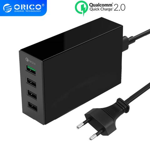 ORICO QC 2.0 Quick Charger QC2.0*1 5V2.4A*3 Max Output 4 Ports USB Desktop Charger For Samsung Xiaomi Huawei ► Photo 1/6