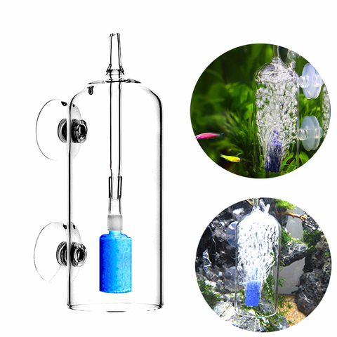 Aquarium Cylinder Crystal Glass Dissolved Oxygen Water Bubble Splash Air Stone Cylinder Dissolved Fish Plants Glass Dissolver ► Photo 1/5