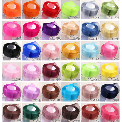 45meter/roll 12/15/20/25/40/50mm Organza Ribbons Wholesale Wedding Christmas Birthday Party Decoration DIY Gift Wrapping Ribbons ► Photo 1/6