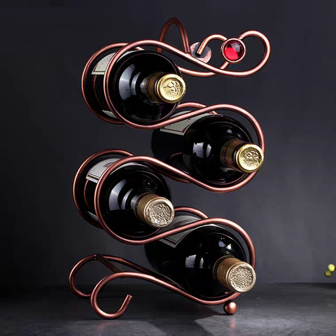 Creative European style Metal  wine rack decoration modern simple wine bottle rack wine cabinet decoration room decoration ► Photo 1/1