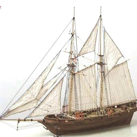 Handmade Wooden Wood Sailboat Ship Kits 1:100 Scale Home DIY Model Home Decoration Boat Gift Toy Wooden Ships Model Assembly ► Photo 1/6