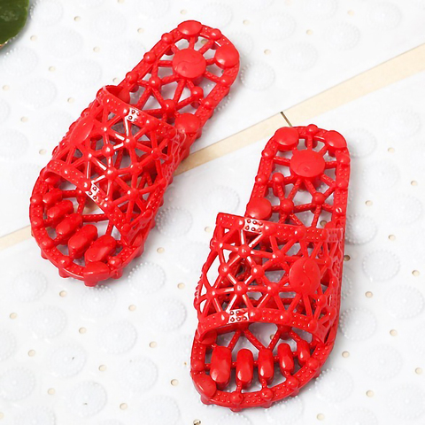 Woman Foot Massage Slipper Household Lovers Home Shoes Women Indoor Shower Room Non-slip Water Leak Keep Foot Dry Summer Slipper ► Photo 1/6
