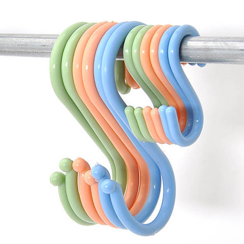 Portable Multi-purpose Kitchen Hooks Durable Home Organizer S Shape Plastic Clothing Rack Baby Stroller Hanger S L sizes ► Photo 1/6