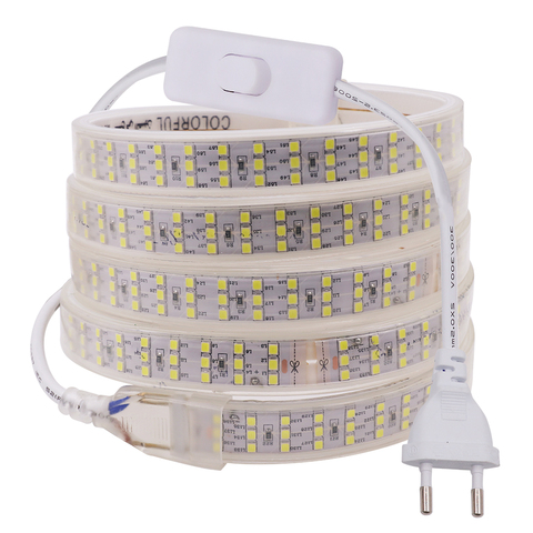 2835 LED Strip 220V 240V Light Waterproof 276 LEDs/m Three Row Led Light 120LEDs/m Flexible Tape LED Light Strip High Quality ► Photo 1/6