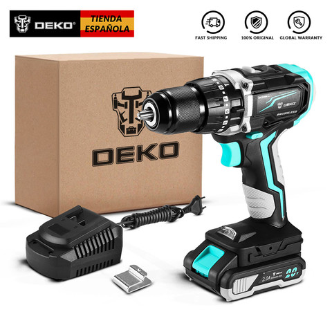 DEKO DKCD20BL-LI 20V Cordless Brushless Hammer Impact Drill with 2-Speed Cordless Screwdriver ► Photo 1/5