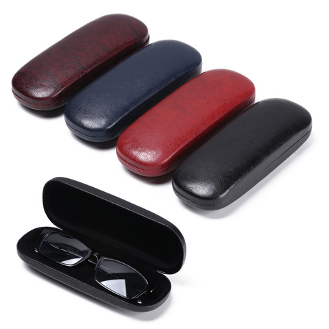 1 PC Hot Unisex Leather Glasses Case Hard Frame Waterproof Eyeglass Case Portable Readingglasses Box Solid Color Spectacle Cases ► Photo 1/6
