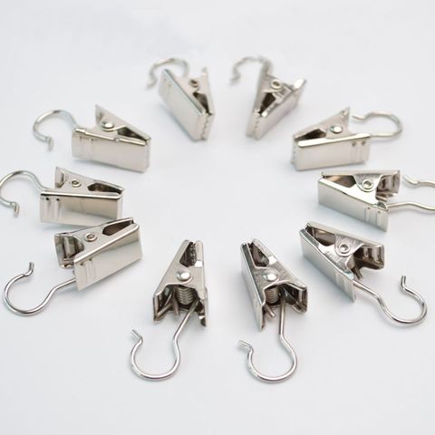 10Pcs\set Stainless Steel Curtain Clips on Hook Hanging Clothes Peg Laundry Clothes Clip Hanger Laundry Storage Organization ► Photo 1/6