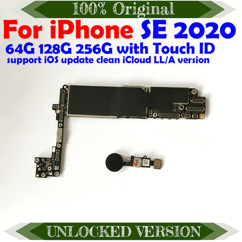Motherboard For iPhone SE 2022 Unlocked Motherboard 64gb Mainboard With system 256gb Logic Board 128gb Full Function replace ► Photo 1/3