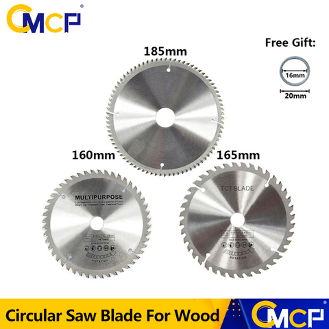 1pc Diameter 160 165 185mm TCT Circular Saw Blade For Wood Plastic Acrylic Woodworking Saw Blade 24T 48 60T 80T Cutting Disc ► Photo 1/6