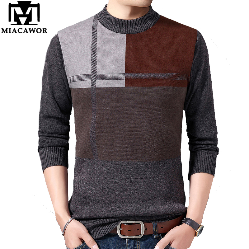 MIACAWOR Winter Warm Wool Sweater For Men Patchwork Pullover Men Knitted  Jumper Sweater O-Neck Sueter Hombre Men Clothing Y286 - Price history &  Review | AliExpress Seller - MIACAWOR Official Store 