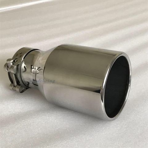 Stainless steel Single The flat edge universal  muffler tail throat Car modification  Exhaust pipe ► Photo 1/6