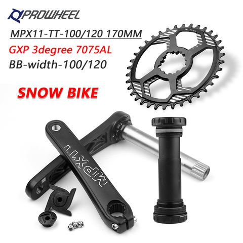 PROWHEEL Snow Bike Crankset 170mm Crank 28T 30T 32T 34T 36T 38T Chainring GXP Bottom bracket BB 100/120mm Fat Bicycle Crank Kit ► Photo 1/6