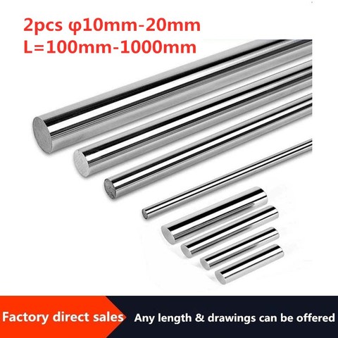 2pcs 3D Printer  Shaft Rod hard Optical Axis  CNC Chromed Diameter10mm 12 13 14 15 16 17 18 19 20mm Multiple Length 100 to1000mm ► Photo 1/5