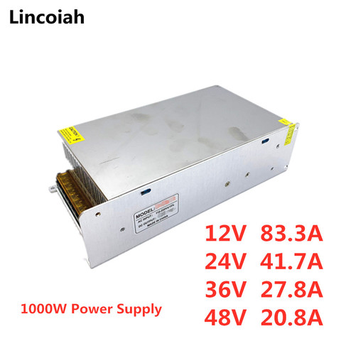 AC 110V 220V 230V 240V to DC 12V 80A 24V 40A 36V 27A 48V 20A 1000W Switch Power Supply Driver SMPS For LED Strip light cnc cctv ► Photo 1/3