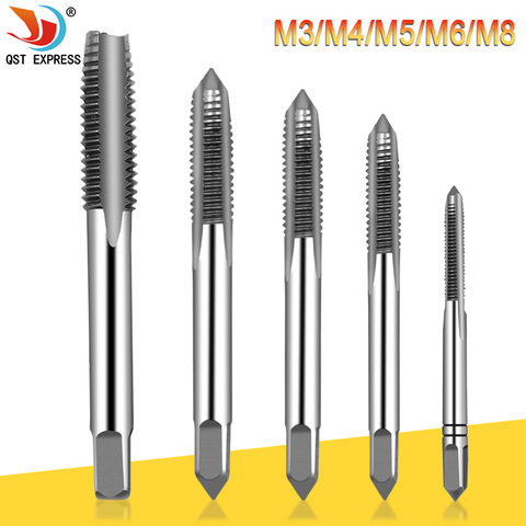 5pcs Hss Machine Screw Thread Metric Plug Tap Screw Taps 3mm 4mm 5mm 6mm 8mm M3-M8 Set Kit Screw Thread Tap Drill M3 M4 M5 M6 M8 ► Photo 1/6