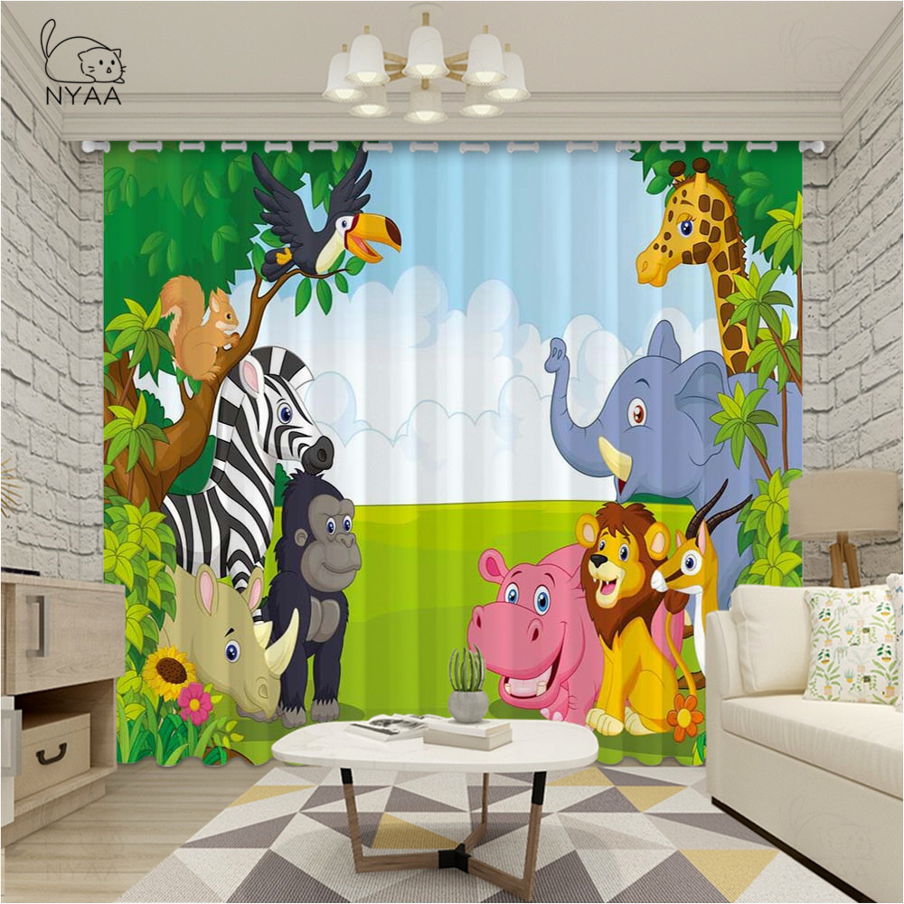 Bedroom Kitchen Curtain Cartoon Zoo Animals Collection Jungle Child Window  Curtains For Living Room Ultra-thin Micro Shading - Price history & Review  | AliExpress Seller - Vixm Store 