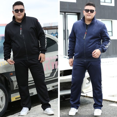 8XL 9XL Men Sets Fashion Autumn Spring Sporting Suit Sweatshirt +Sweatpants jogger+jacket Mens Clothing 2 Pieces Tracksuit Hots ► Photo 1/6