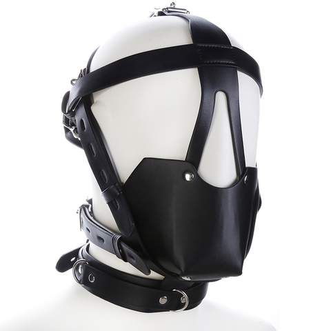 PU Leather Harness BDSM Bondage Harness Gag Gay Mouth Mask with Ball Mouth Gag Fetish Salve Restraint Sex Toys for Couples ► Photo 1/6