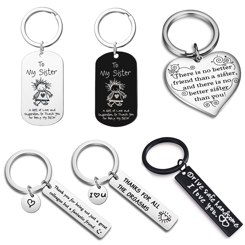 Gift For Mom Dad Couples Boyfriend Key Chain Drive Safe Keychain Family Keyring 