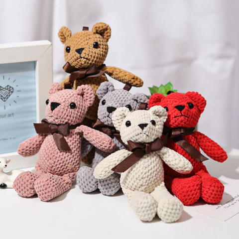 16CM Cute Teddy Bear Stuffed Plush Toys For Children PP Cotton Soft Stuffed Dolls Pendant Wedding Party Decor Birthday Gift 1Pcs ► Photo 1/6