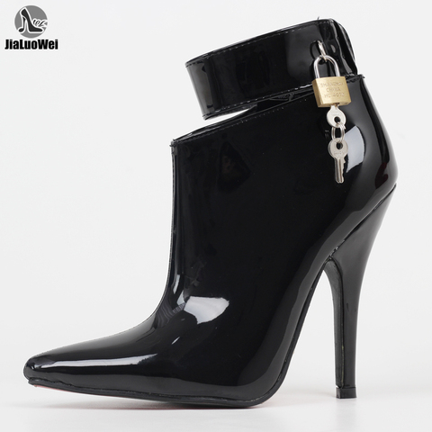 JIALUOWEI Black Patent Wide Width Stiletto High Heel  Pump Shoe Size 5-15 ► Photo 1/6