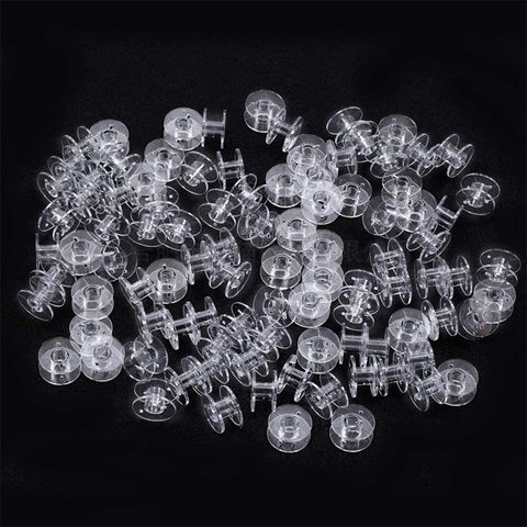 50Pcs Empty Bobbins Transparent Plastic Sewing Machine Bobbins Spools for Brother Janome Singer Elna Home Sewing Machine ► Photo 1/6