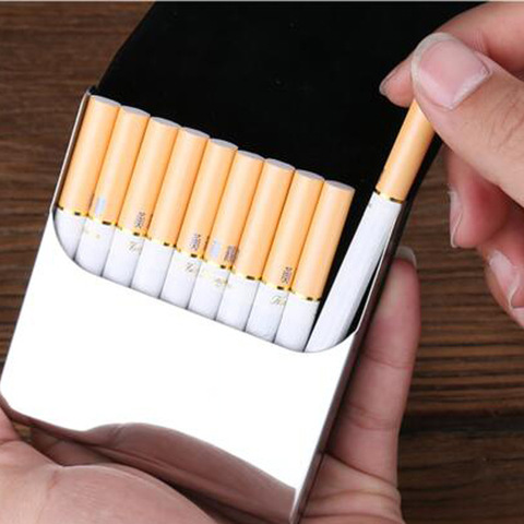 Fashion Cowhide Cigarette Boxes Vertical Flip Leather Wallet Case Pouch Cigarette Sets Accessories ► Photo 1/6