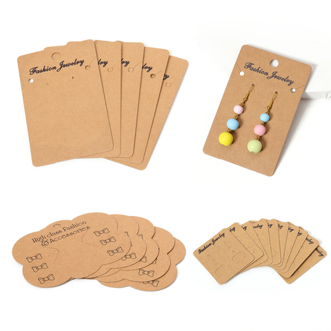 50pcs/lot Earrings and Necklaces Display Cards Cardboard Earring Packaging Hang Tag Card Ear Studs Paper Card Jewelry Wholesale ► Photo 1/5