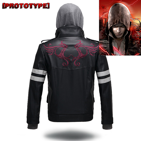 New Prototype Alex Mercer Cosplay Costume Embroidered Jacket PU Leather Coat Halloween Costumes for Women/Men S-3XL coat Costum ► Photo 1/6