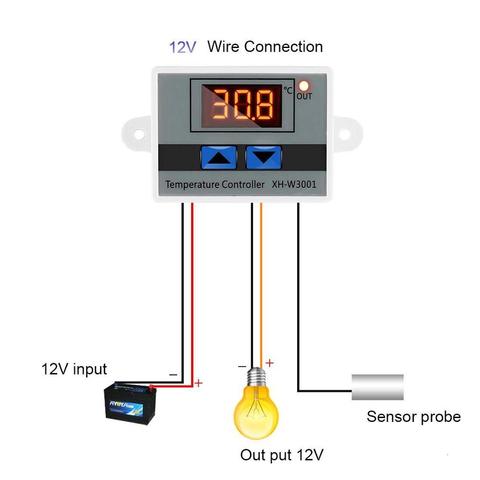 XH-W3001 W3001 Digital Temperature Controller LED AC 220 V Temperature Interruptor Thermo Controller Probe Max 10A NTC10K ► Photo 1/6