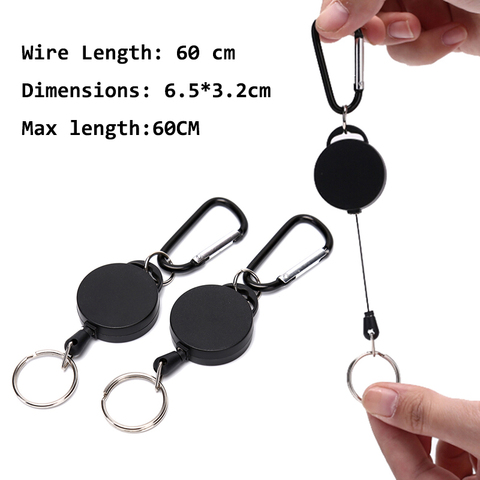 Resilience Wire Rope Elastic Keychain Recoil Sporty Retractable Key Ring Anti Lost Yoyo Ski Pass ID Card ► Photo 1/6