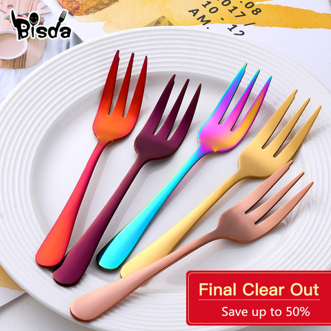 1pcs Tea Forks Set Stainless Steel Small Fork Gold Fruit Fork Dessert Fork For Cake Snack Black Salad Fork Mini Cake Forks Party ► Photo 1/6