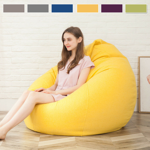 Large Small Lazy Sofas Cover Chairs without Filler Linen Cloth Lounger Seat Bean Bag Pouf Puff Couch Tatami Living Room ► Photo 1/6