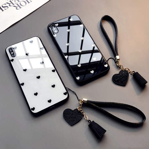 Small Love Heart Hard Glass Cover For Samsung A21S A51 A71 A21 A10 A70 A20S A30 A30S A40 A50 A50S A31 schockproof phone Case ► Photo 1/6