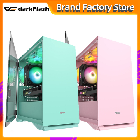 Darkflash DLM22 desktop computer case pink gabinete pc gamer completo mini matx/itx htpc chasis Tempered glass gaming pc case ► Photo 1/6