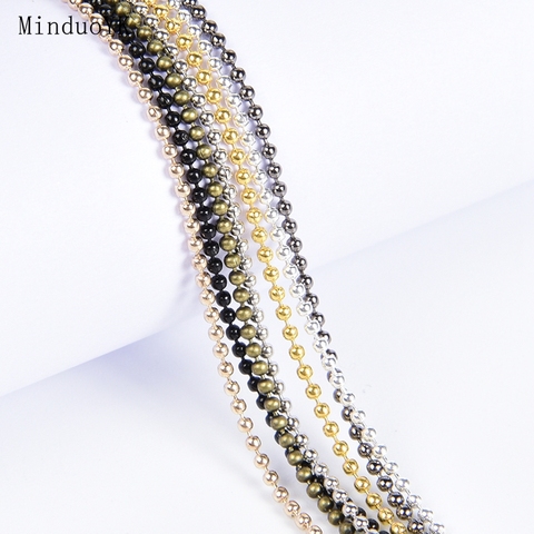 5 Meter Metal Ball Beads Necklace Bracelet DIY Chains Findings 1.2 1.5 2.0mm Bead Chains For Jewelry Making Supplies ► Photo 1/6