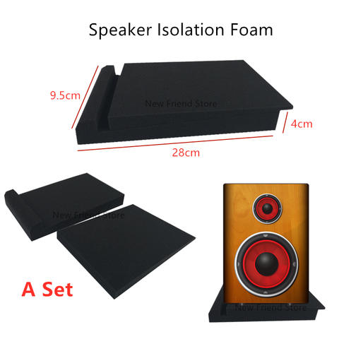 A Set Studio Monitor Speaker Acoustic Isolation Foam Soundproof Foam Isolator Pads High Density Sponge 28x9.5x4cm ► Photo 1/5