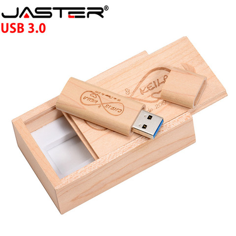 JASTER creative wooden USB 3.0 thumb drive 4GB/8GB/16GB/32GB/64GB External Storage (free custom logo) laser engraving ► Photo 1/6